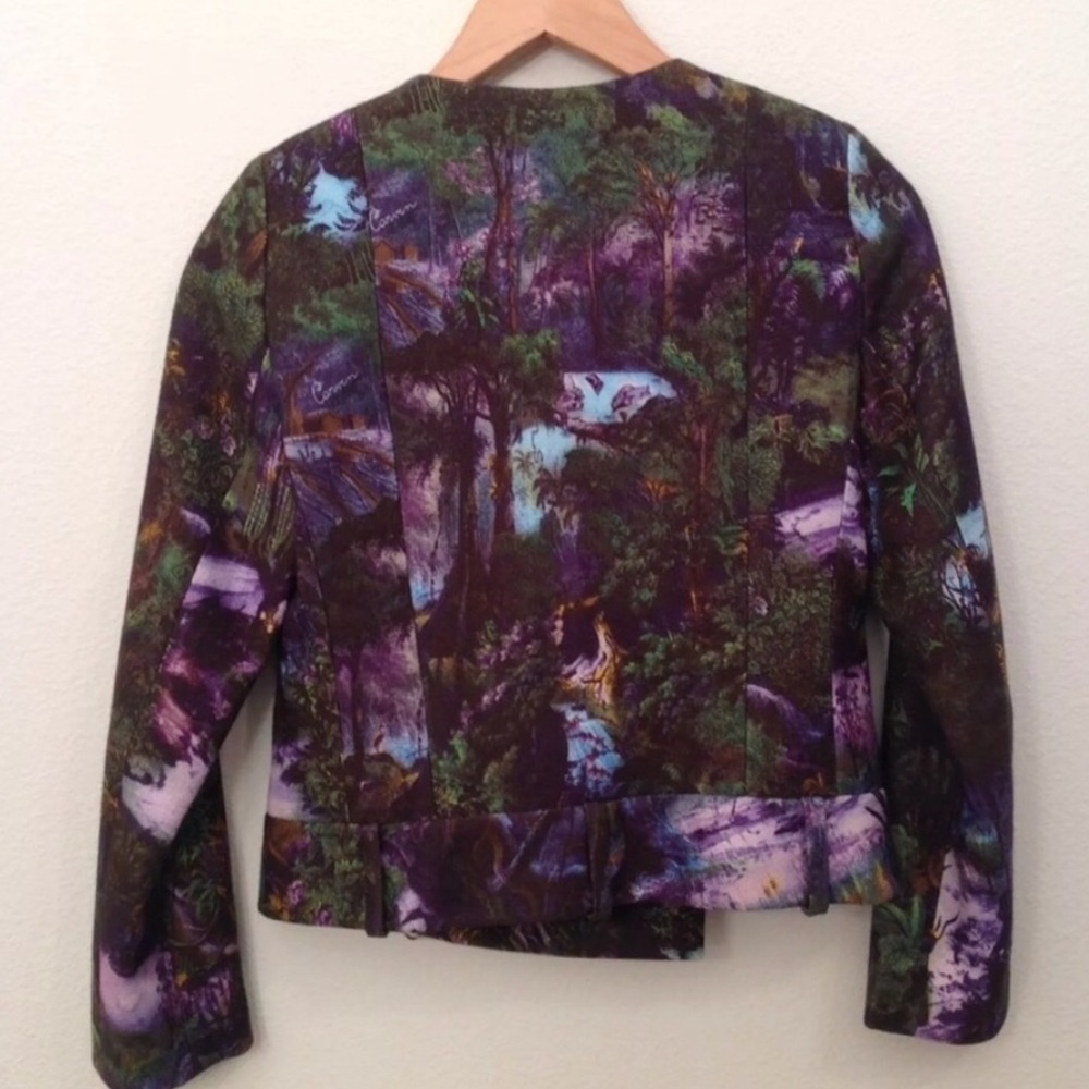 Carven Jacket Jungle Moto Tropical Havana Tree - Picture 6 of 8